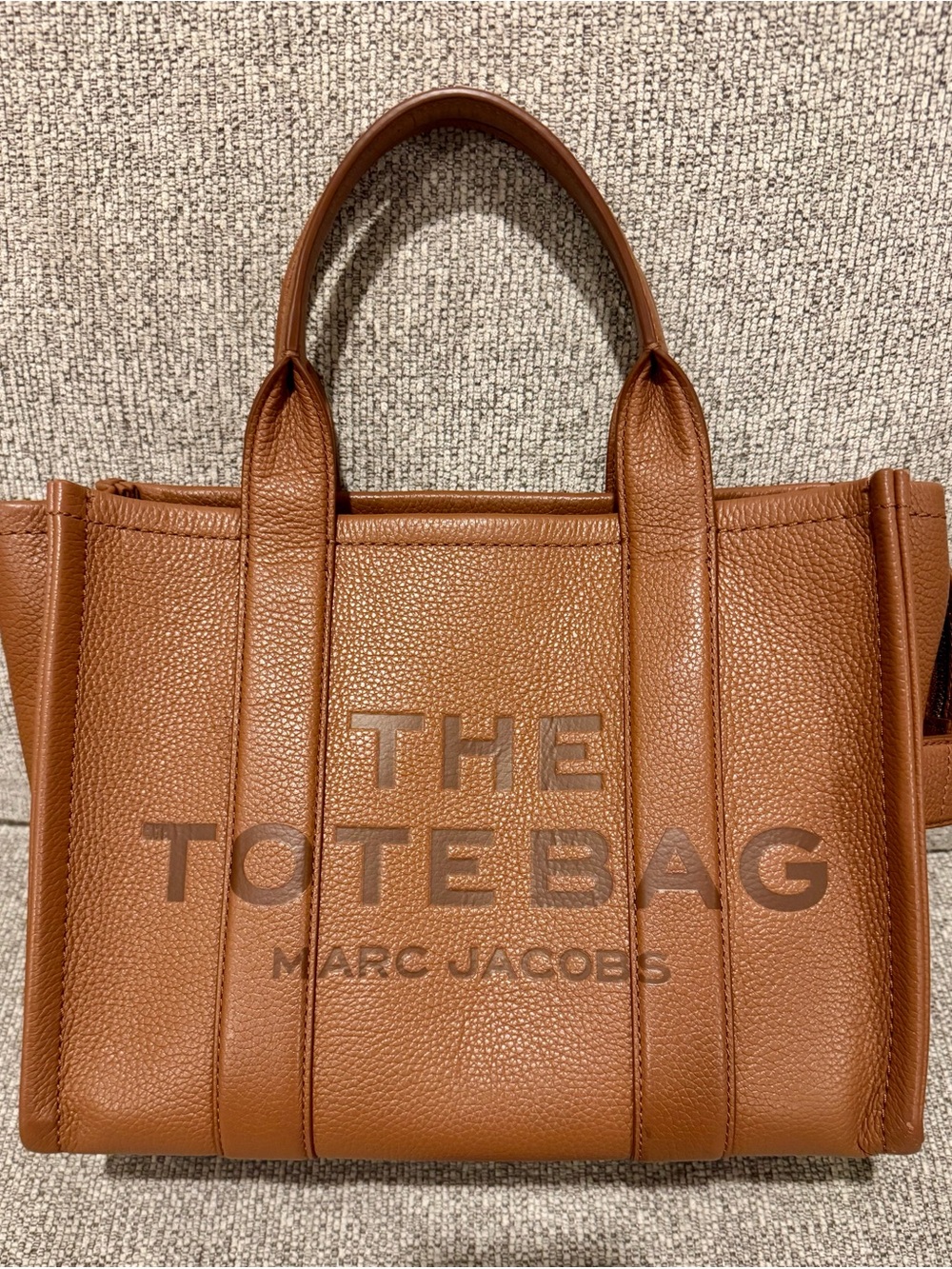 Marc Jacobs The Tote Bag in Cognac Brown Pebbled Leather